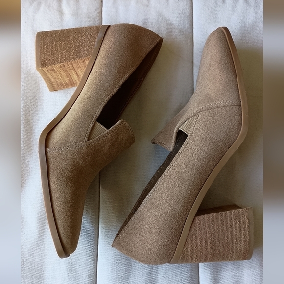 Joie Brown Suede Women's Slip-On Suede Block Heel Loafer Heel_9.5